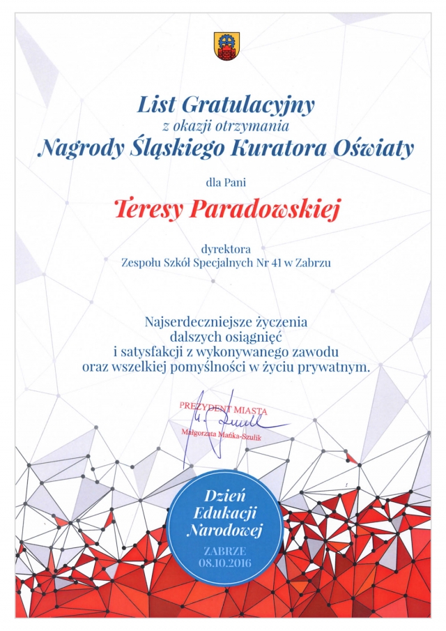 List Gratulacyjny